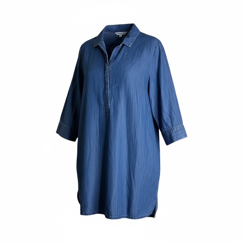 Foxcroft NYC Tencel Denim Shirt Dress Tunic XL